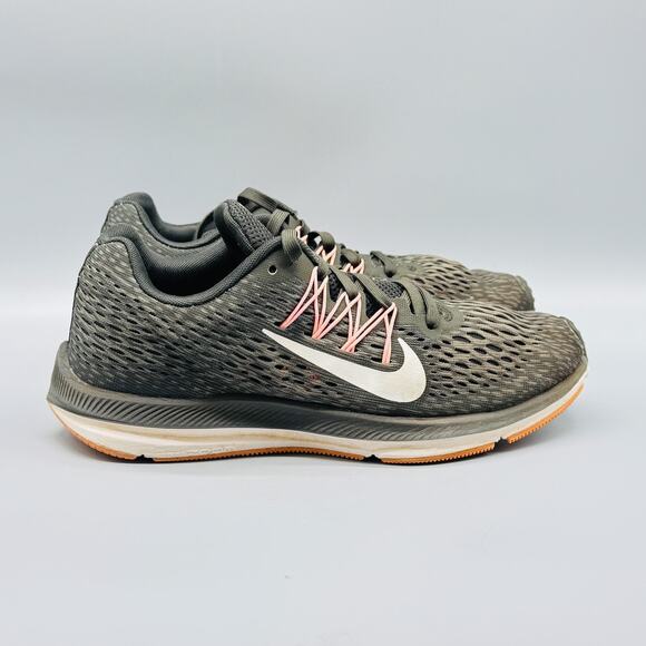 Nike Shoes Womens 7 Green Air Zoom Winflo 5 Running Mesh Athletic Sneaker - Picture 1 of 11